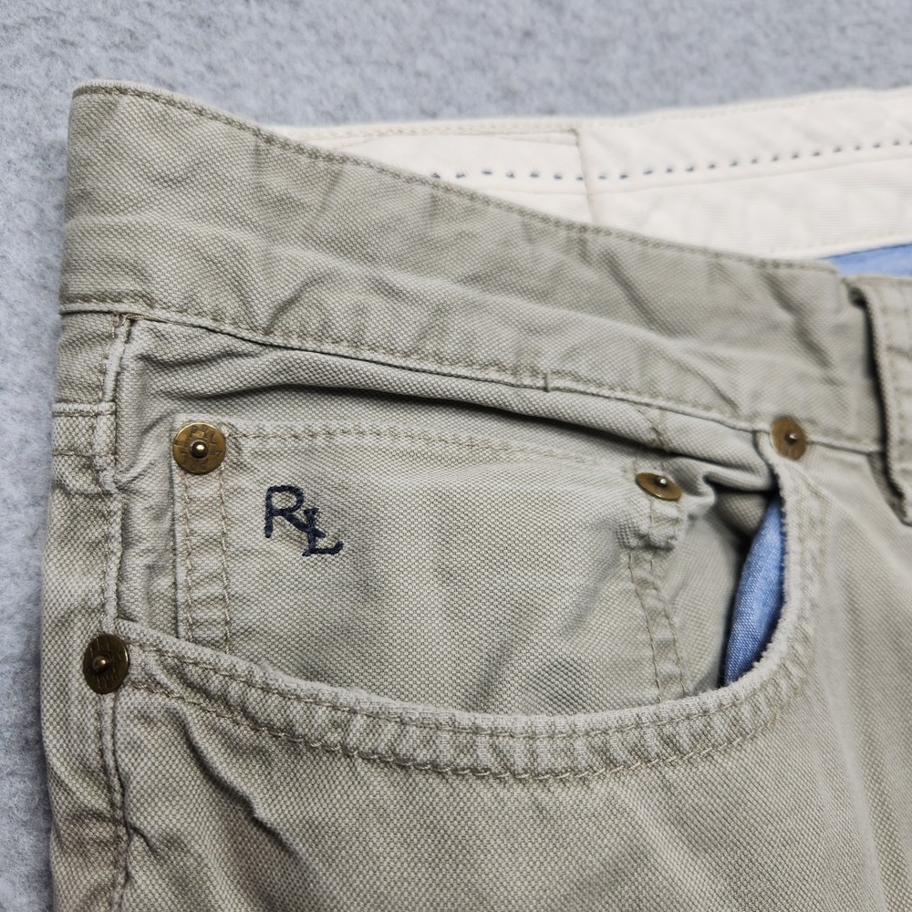 Polo Ralph Lauren Pants‎ 38x34 (Actual 38x32) Beige Chino Straight Canvas - Picture 6 of 13